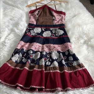 BCBGMaxAzria Multicolor Floral Midi Dress